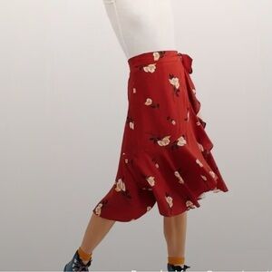 FREE People floral wrap skirt